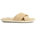 thumbnail image 3 of Floopi Women's Soft Criss Cross Slide W/Quilted Terry Stitch Open Toe Slipper W/ Memory Foam, 3 of 5