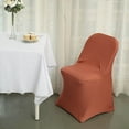 thumbnail image 4 of BalsaCircle 6 Terracotta Spandex Stretchable Folding Solid Chair Covers Slipcovers Wedding decorations, 4 of 8