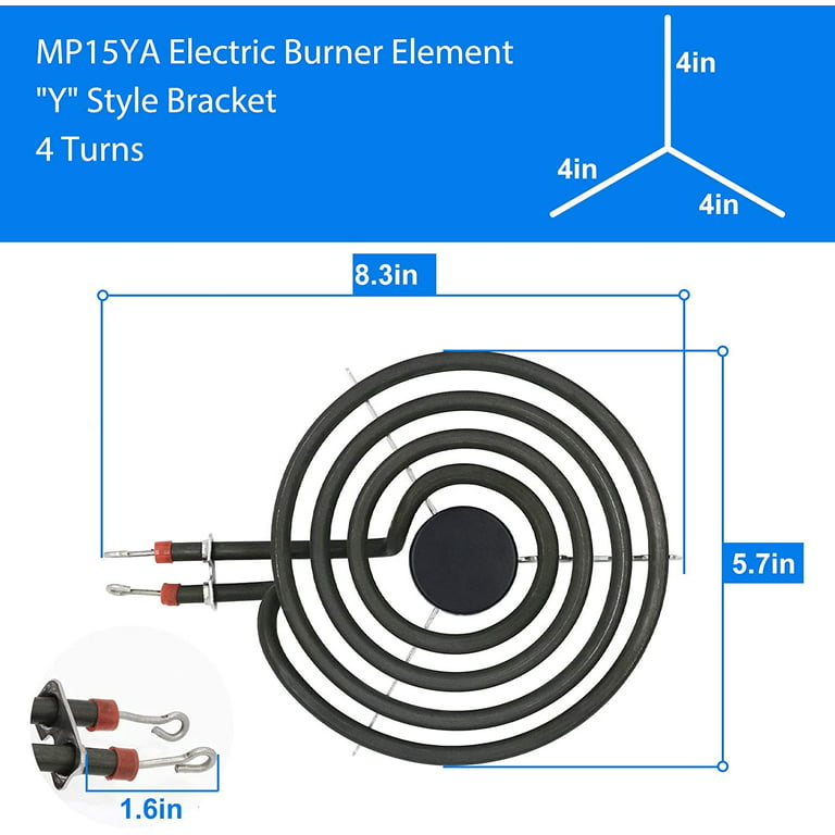 MP15YA 6 Electric Range Burner Element & 8 MP21YA Electric Stove Burner  Replacement for Hard-wick & Ken-more & May-tag & Nor-ge & Whirlpool Electric  Range Stove Fit MP22YA Range Stove Burner 