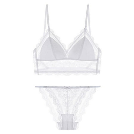 Sentmoon Lingerie for Women Thin Sponge Transparent Bra With Large Chest And Small Lace Women s Sexy Lingerie Bra Set Valentines Lingerie Valentines Day Gifts for Her Up to 40% Off
