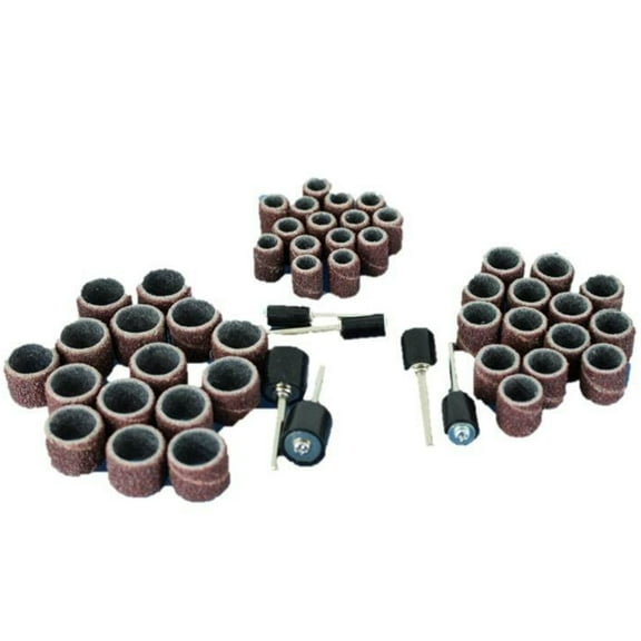 TMAX 51 pc Mixed Size 1/4 Inch 3/8 Inch 1/2 Inch Sand Drum 60 Grit Coarse with 1/8 Inch Mandrels for Dremel Rotary Tools