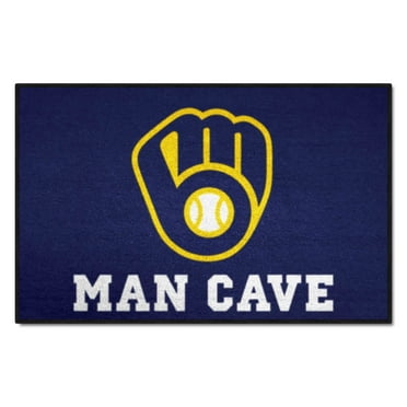 MLB Milwaukee Brewers Man Cave Starter Rectangular Mat Area Rug