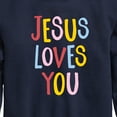 thumbnail image 3 of Instant Message - Jesus Loves You - Toddler & Youth Crewneck Fleece Sweatshirt, 3 of 6