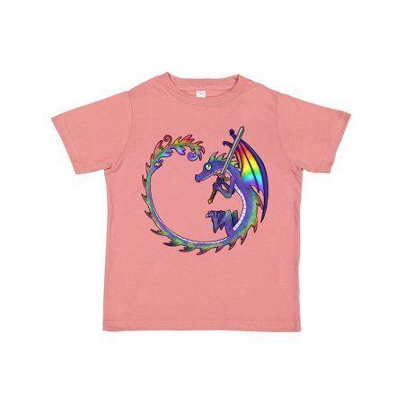 

Inktastic Rainbow Dragon with Sword Gift Toddler Boy or Toddler Girl T-Shirt