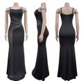 thumbnail image 4 of Vestido Nagfar de malla halter con strass y tirantes finos para mujer, 4 of 6