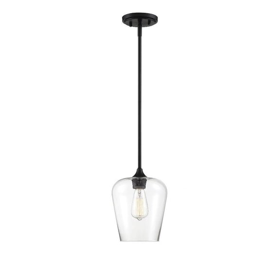 1 Light Pendant-Contemporary Style with Transitional and Bohemian Inspirations-10.5 inches Tall By 8 inches Wide-Black Finish Bailey Street Home