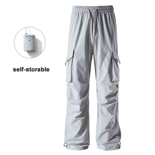 Ceisia Men's All-Season Work Pants - Solid Color Gift Loose Casual Functional Pocket Drawstring Full Length Trousers
