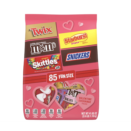 Mars Mixed Valentine's Day Candy, Variety Pack, Fun Size, 85 ct.