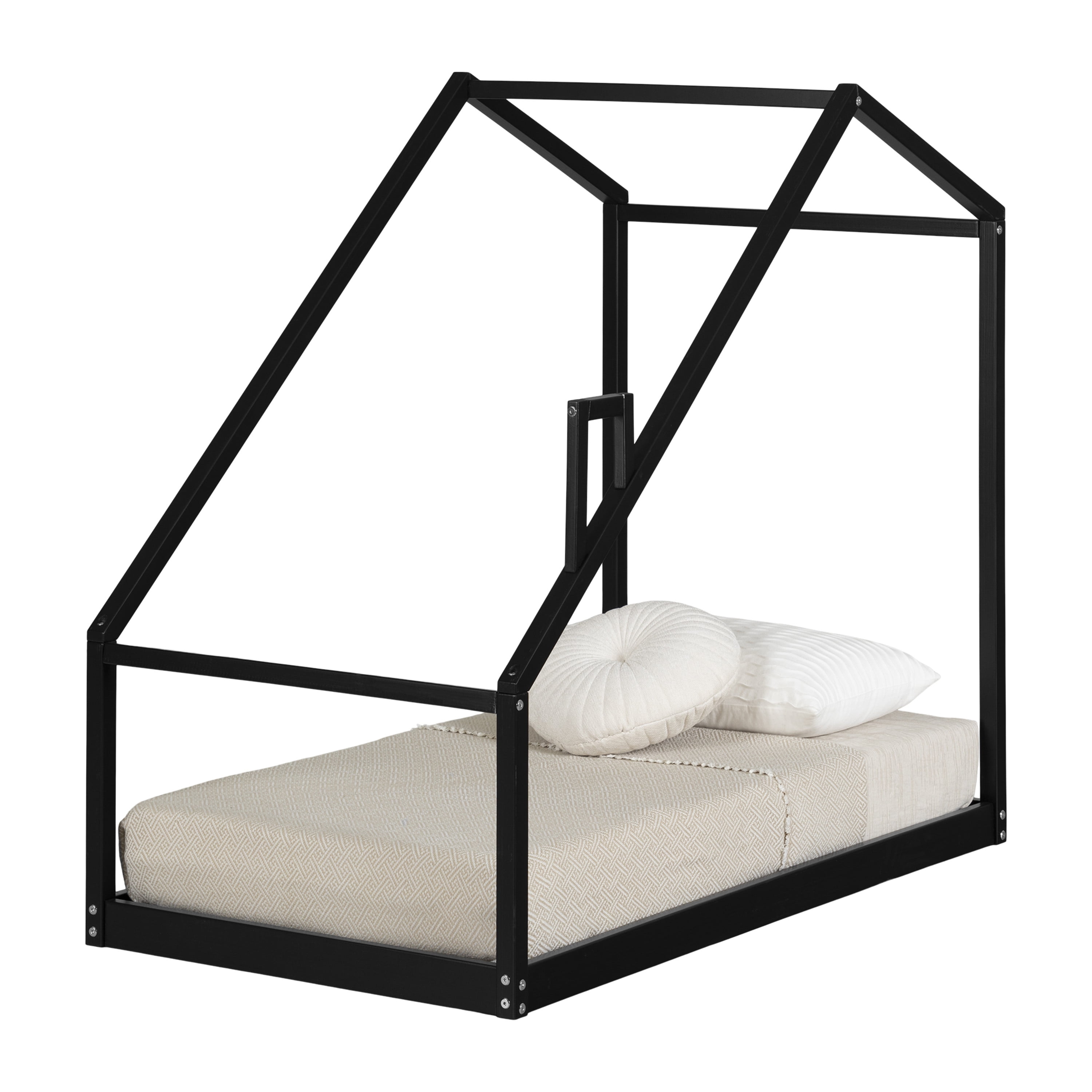 South Shore Toddler Bed Frame, Sweedi Scandinavian Style, Black, House Shaped