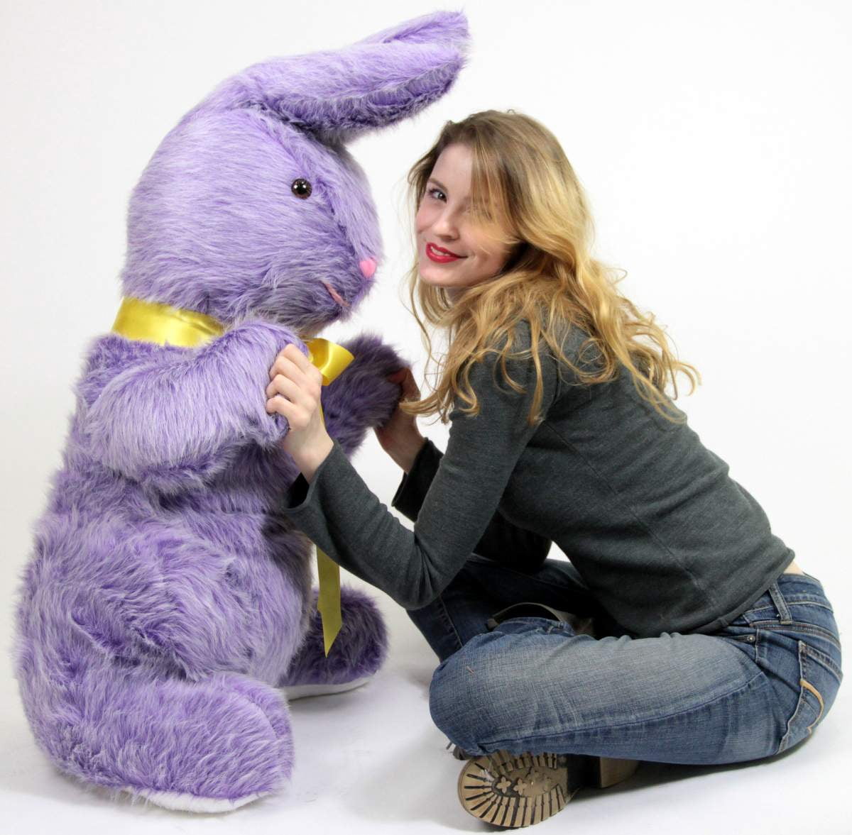 BigPlush Giant Stuffed Purple Rabbit, 42-Inch Soft Plush Toy