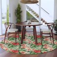 thumbnail image 4 of Round Area Rug 5ft,Retro Watercolor Flower Leaf Washable Carpet Non-Slip Runner Accent Rugs Indoor Floor Mat for Bedroom Living Room Decor,Tropical Red Pink Green Plant, 4 of 9