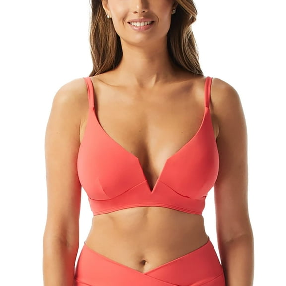 COCO REEF Astra Criss Cross Back Bikini Top — Molded V-Wire Papaya 36/38C Cup