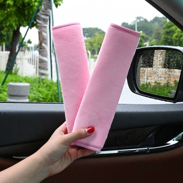 Almohadillas para cinturón de seguridad de coche de color rosa, correas para cinturón de seguridad infantil, correas para mochilas, muy adecuadas para viajar, mochilas.