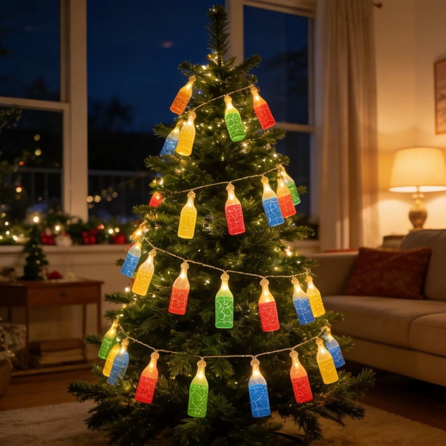 236.2in Outdoor Wine Bottle Shape String Lights For Terraces Decks Balconies Camping Family Parties Holiday Decor Warmth Shine Waterproof Creates Cozy Ambiance