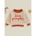 thumbnail image 2 of Suealasg Infant Baby Boy Knit Sweater Halloween Clothes Long Sleeve Letter Embroidery Chunky Pullover Sweater 6M 1T 2T 3T Toddler Boys Fall Winter Warm Sweater, 2 of 7