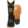 thumbnail image 2 of Women’s Square Toe Sunflower Embroidered Cowgirl Cowboy Leather Boots, 2 of 5