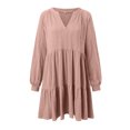 thumbnail image 5 of TSADFHJI Jupes pour Femmes, Robe Bohème Décontractée à Manches Courtes, Col Rond, avec Poches, Imprimé Décontracté, Robe Courte Col Rond, Robes de Printemps m, 5 of 5