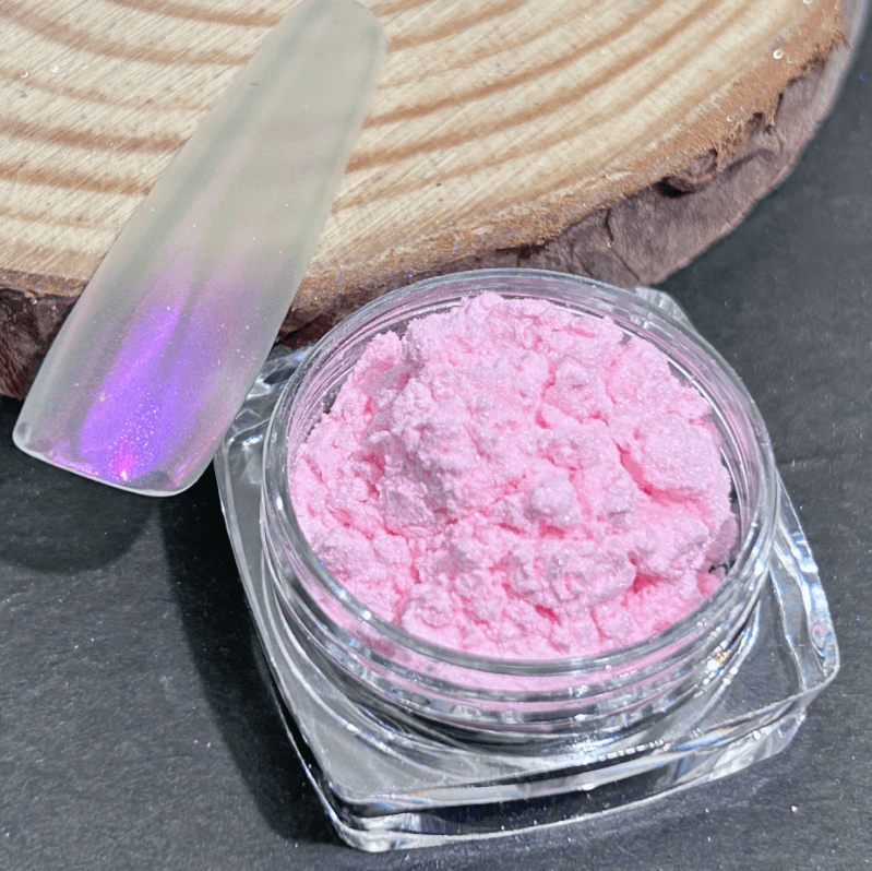 suxuMhao Chrome Nail Powder, Decoration, 1 Piece 10g Pink, Aurora Nail Powder, Iridescent Nail Powder, Holographic Nail Powder, Pearl Nail Powder, Shimmer Chrome,Easy to Apply