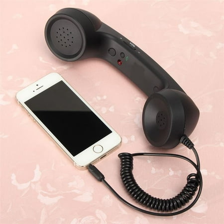 Blue House Phone 3.5mm Universal Phone Telephone Radiation-proof Receivers Cellphone Handset Classic Headphone MIC Microphone ()