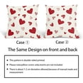 thumbnail image 6 of Valentine''s Day Pillow Covers 20x20 Inch Set of 2 Red Hearts Outdoor Decorative Throw Pillow Covers Red and Cream Valentines Day Print Pillowcases Cushion Covers for Home Couch Decor, 6 of 6