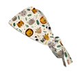 thumbnail image 4 of Voska Women's Ponytail Scrub Hat Animal Print Cotton Adjustable Work Cap Salon Restaurant Nursing Daily Full Coverage Headwrap Yellow one size, 4 of 6