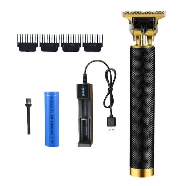 Vogacara Cortadora de pelo recargable por USB para hombre, máquina para cortar cabello con pantalla LCD, herramienta de estilismo para corte de Juegos de afeitado Asiento de oro negro