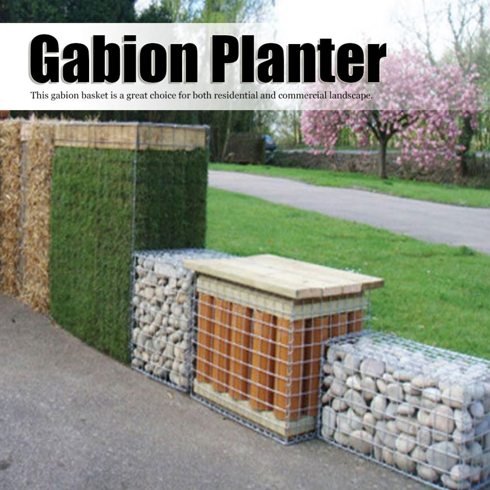 Galvanized Steel Gabion Stone Basket Retaining Wall Garden Wire Pot Cage Privacy 