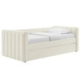thumbnail image 2 of Modway Veyla Channel Tufted Boucle Twin Daybed With Trundle in White, 2 of 10