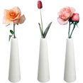 thumbnail image 1 of CPDD White Ceramic Bud CPDD Set of 3, Conic Small Bud Decorative Floral Vase Home Decor Centerpieces, Connected Tubes White Vase Set White Set of 3 Narrow Caliber, 1 of 9
