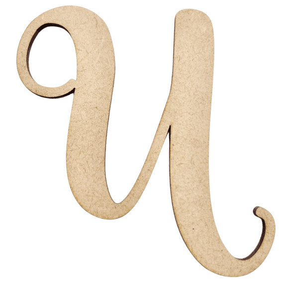 16" Tall MDF Wood Letter U | 1/8" Thick | Wood Craft Letter | Starfish Font