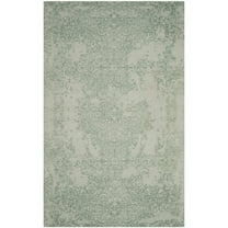 SAFAVIEH Restoration Vintage Amelia Floral Wool Area Rug, Grey/Turquoise, 5' x 8'