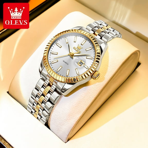 OLEVS 5593 Top Woman Watch Stainless Steel Waterproof Auto Date Elegant Ladies Wristwatch Luxury O Automatic Watch Men's Automatic Chronograph Watch Luxury Dress Watch Business Watch Mechanical Watch