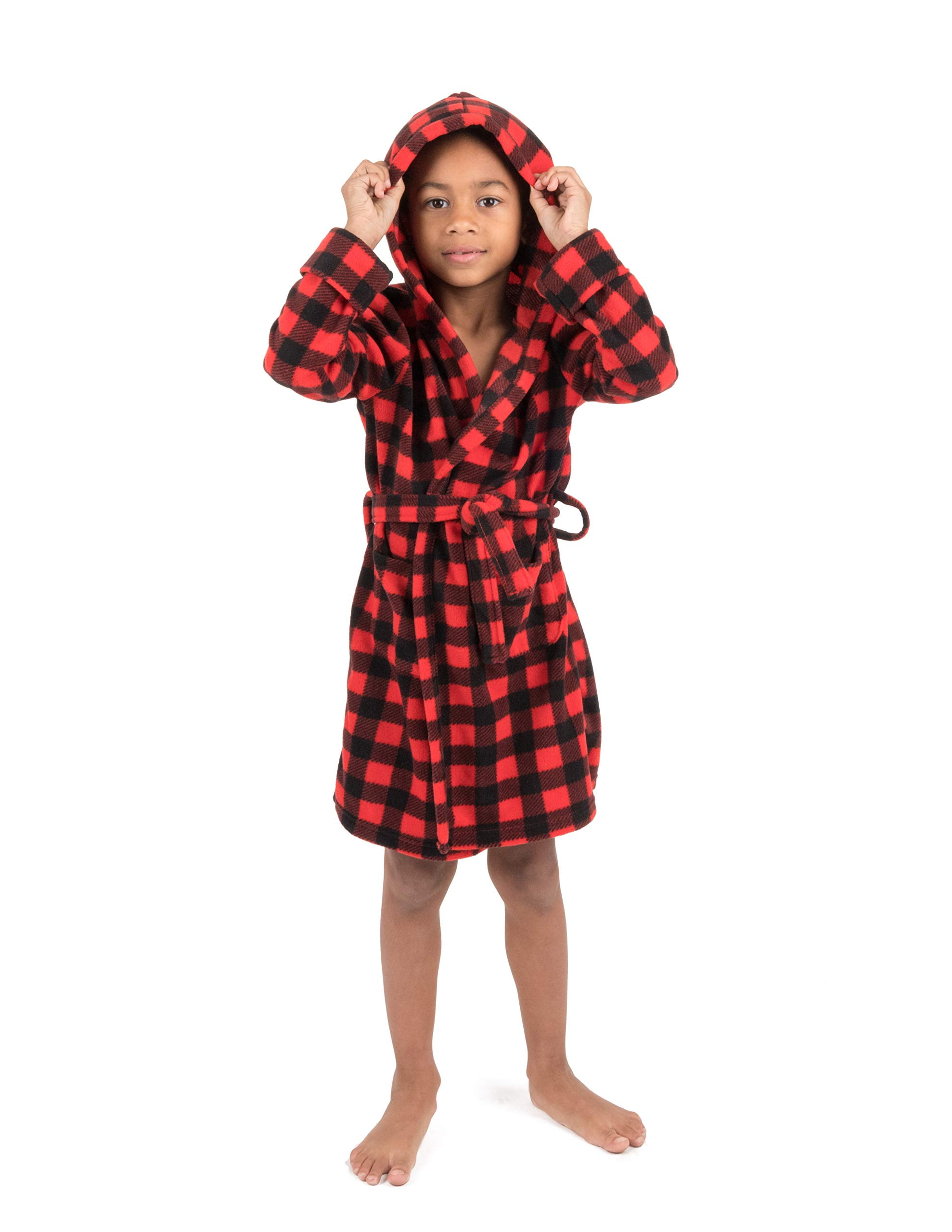 Leveret Boys Girls Red Fleece Sleep Robe Size 2 Toddler - 14Y