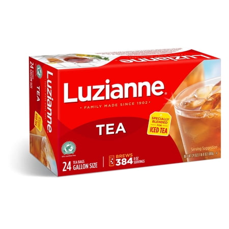 Luzianne Iced Tea Bags, Gallon Size, Unsweetened, 24 Count Box, Specially Blended For Iced Tea, Clear & Refreshing Home Brewed Southern Iced Tea
