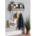 thumbnail image 4 of Kate and Laurel Arnica Antique White Wood and Metal Wall Storage Pockets with Hooks, 4 of 6