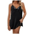 thumbnail image 1 of Conjunto de pijama sexy de satén para mujer: bata y camisón, poliéster, para casa y ocasiones especiales, 1 of 6
