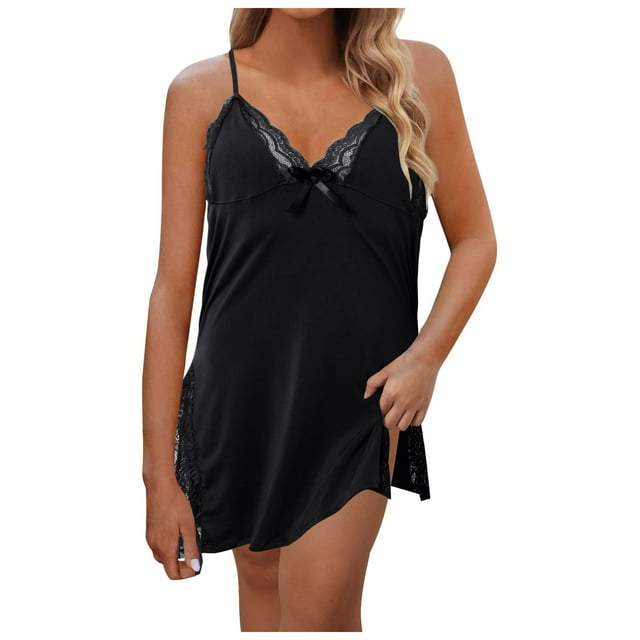 Conjunto de pijama sexy de satén para mujer: bata y camisón, poliéster, para casa y ocasiones especiales