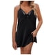 thumbnail image 1 of Conjunto de pijama sexy de satén para mujer: bata y camisón, poliéster, para casa y ocasiones especiales, 1 of 2