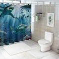 thumbnail image 7 of Shiartex Sea Shark Shower Curtain Tropical Ocean Theme Shark Hole Shower Curtains for Bathroom Decor Polyester Fabric Waterproof Blue Underwater World Shower Curtain 60x72, 7 of 7