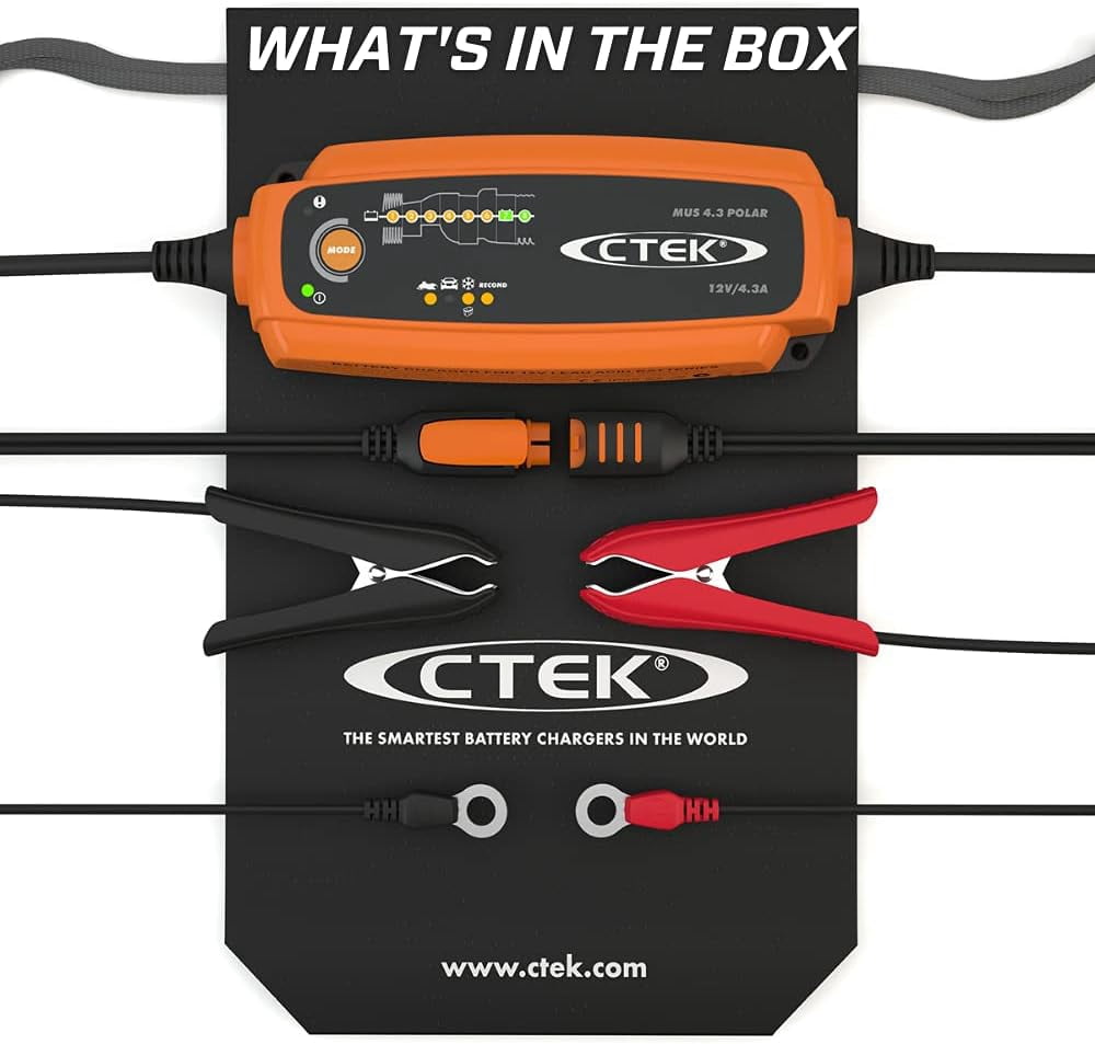 CTEK (56-958) MUS 4.3 Polar 12 Volt Fully Automatic Extreme Climate 8 Step Battery Charger