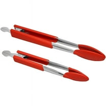 Rachael Ray 2-Piece Lil' Huggers Silicone Tongs Set, Red