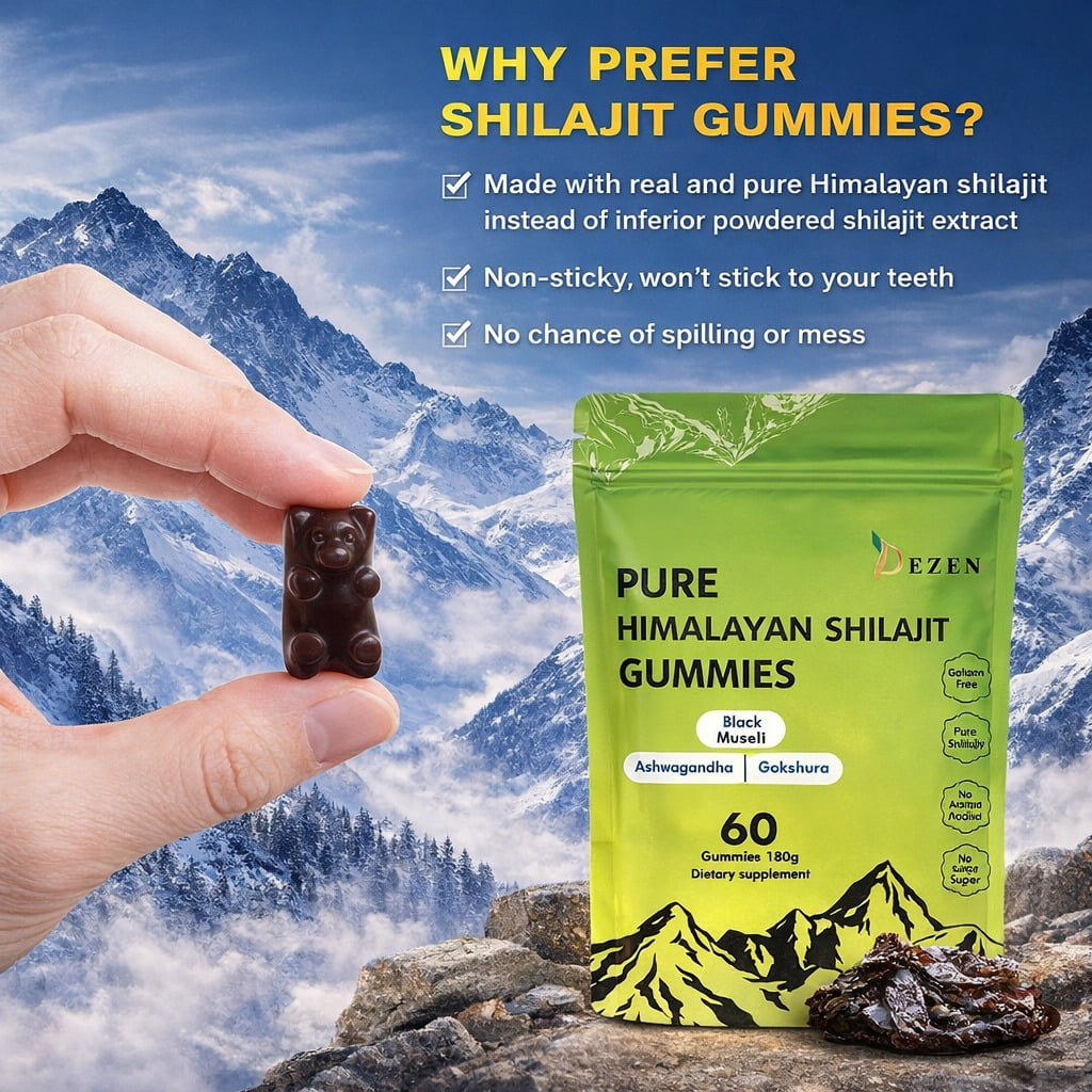Shilajit Gummies 3000mg– Himalayan  Superfood Supplement 60 Count - Natural Fulvic Acid Energy