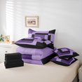 thumbnail image 6 of Homewish Minimalist Geometric Square 7-Piece Bedding Comforter Set,Modern Abstract Artistic King Bedding Sets,Purple Black Bed Sheets For Boys Kids,Microfiber Bedroom Decor Reversible, 6 of 8