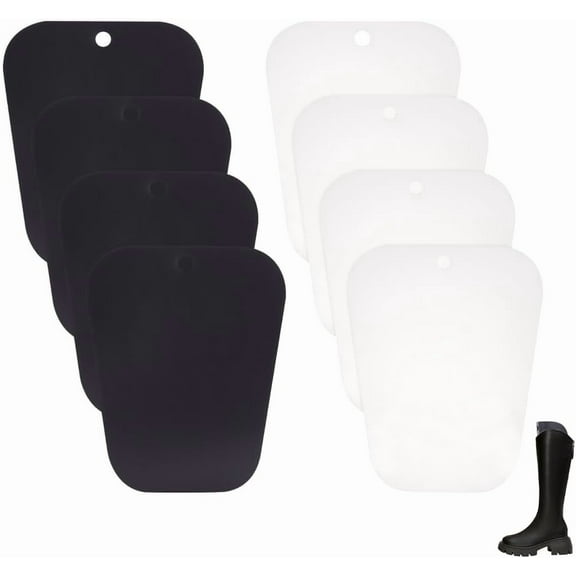 8Pcs 2 Colors PVC Boot Shaper Form Inserts Boots Tall Support Trapezoid Mixed Color 35.5x28x0.05cm Hole: 20mm 4pcs/color