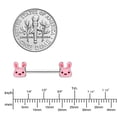 thumbnail image 3 of Body Candy 14G Womens Nipplerings Piercing Steel 2Pc Kawaii Cutie Easter Bunny Nipple Ring Set 9/16, 3 of 8