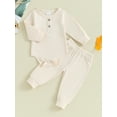 thumbnail image 2 of Bagilaanoe 2pcs Newborn Baby Boys Pants Set Long Sleeve Romper Tops + Trousers 3M 6M 12M 18M 24M Infant Casual Clothes, 2 of 9