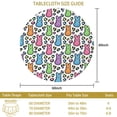 thumbnail image 3 of Easter and Rainbow Bunnies White Pattern Round Tablecloth 60", Wrinkle-Resistant Wipeable Cover for Kitchen, Dining, Picnic & Patio, 3 of 6