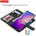 thumbnail image 3 of Galaxy S10 Case Wallet, S10 Case, Allytech Premium Leather Flip Case Cover & Card Slots Pocket, Wrist Design Detachable Slim Case for Samsung Galaxy S10 (Black), 3 of 8