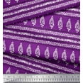 thumbnail image 2 of Soimoi Rayon Fabric Stripe,Swirl & Floral Block Printed Fabric 1 Yard 56 Inch Wide, 2 of 2