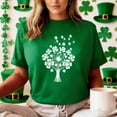 thumbnail image 6 of LEKWK Womens St Patricks Day Shirt Heart Clover Sketch Graphic Tees Short Sleeve Summer Tops Round Neck Scalloped Edge Print Holiday Wear, 6 of 7